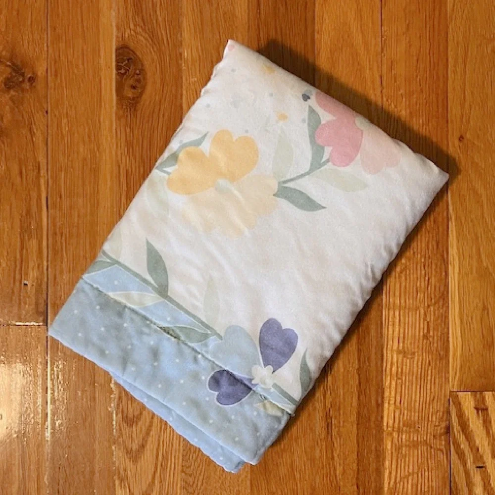 Vintage Pastel Pillow Sham with floral and dots‎