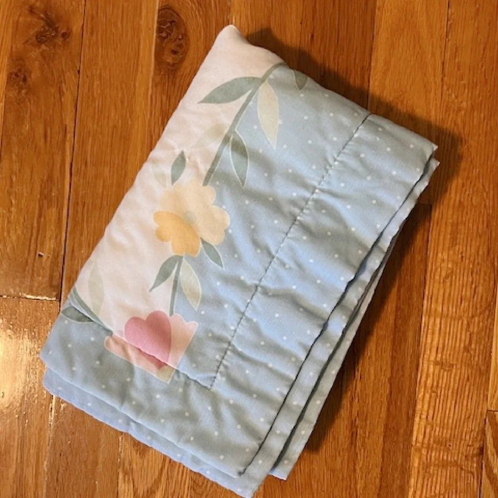 Vintage Pastel Pillow Sham with floral and dots‎