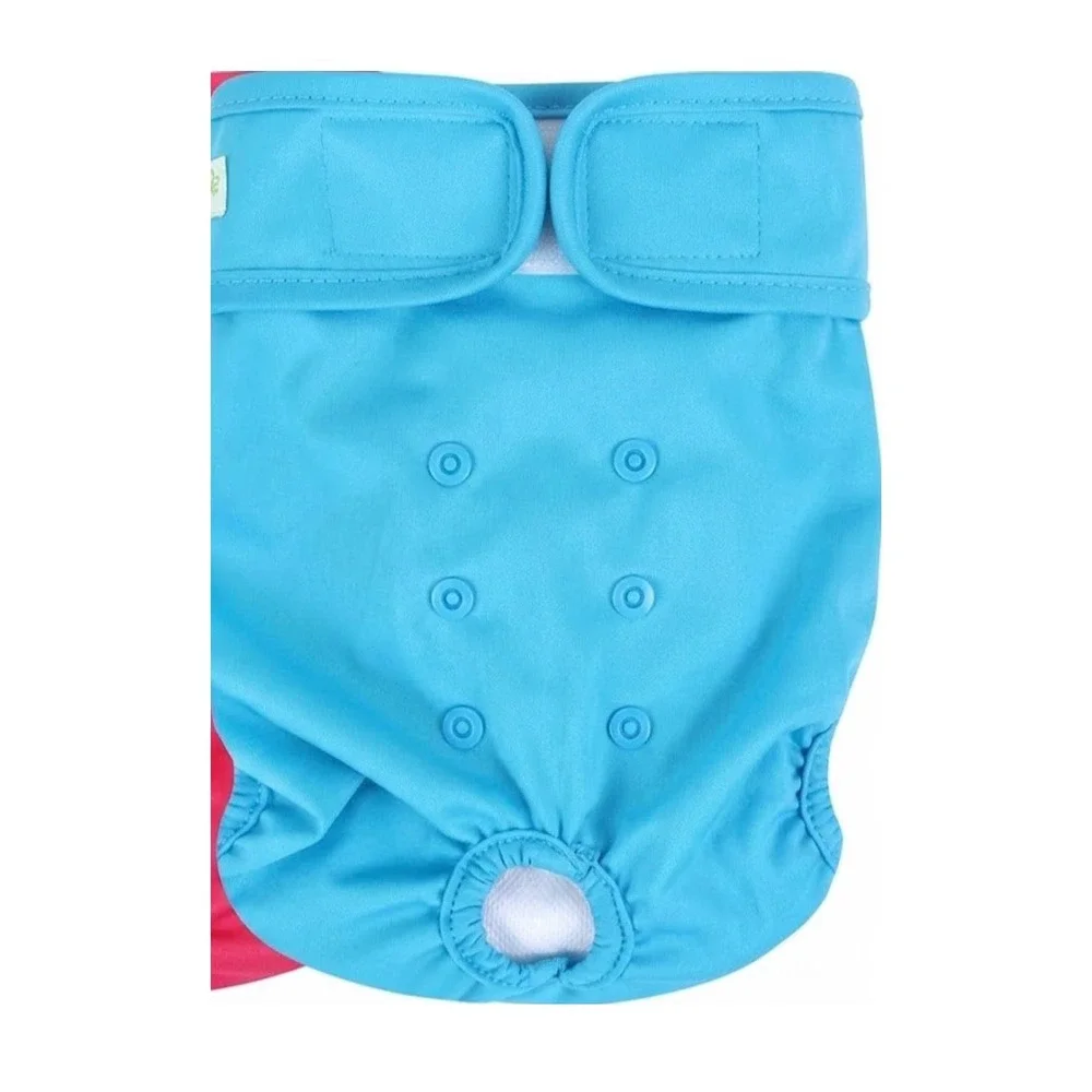 Wegreeco Washable Reusable Female Dog Diaper Blue Medium