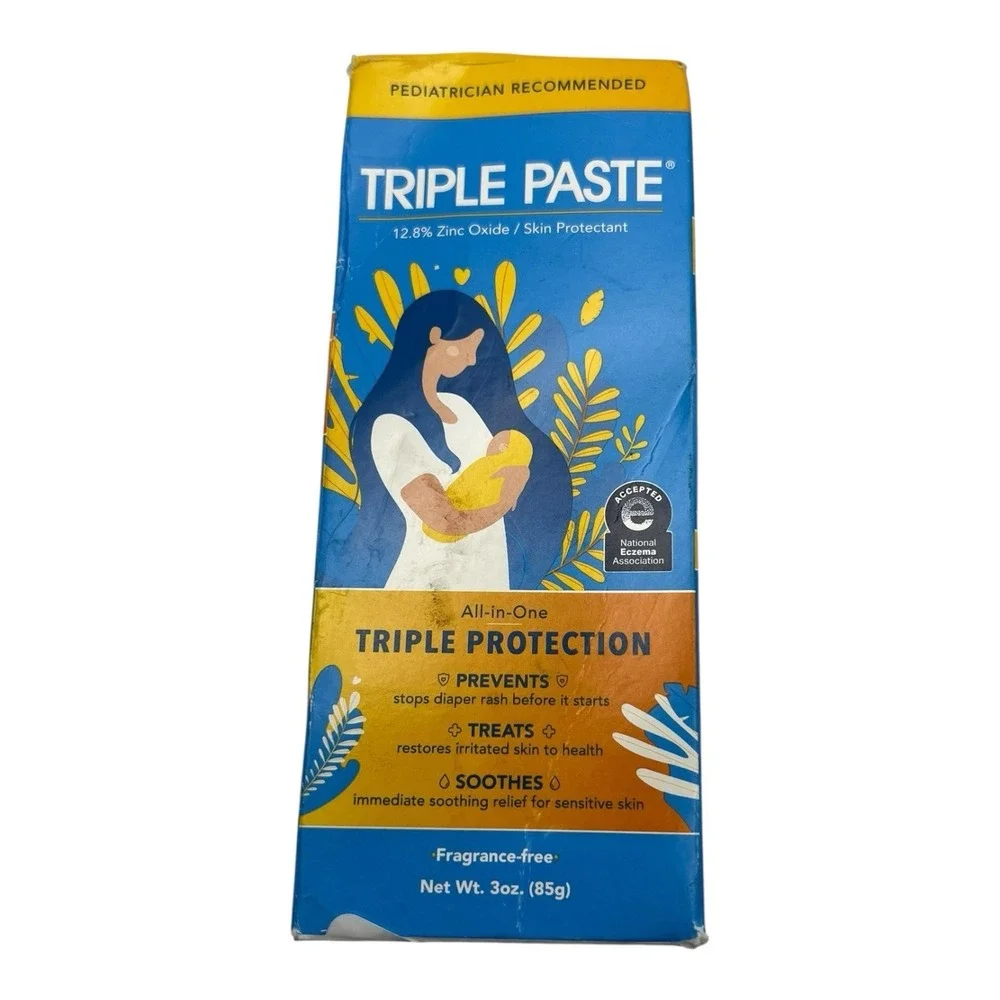 Triple Paste - Diaper Rash Cream‎ (3 oz) - Zinc Oxide Soothing Relief Paste