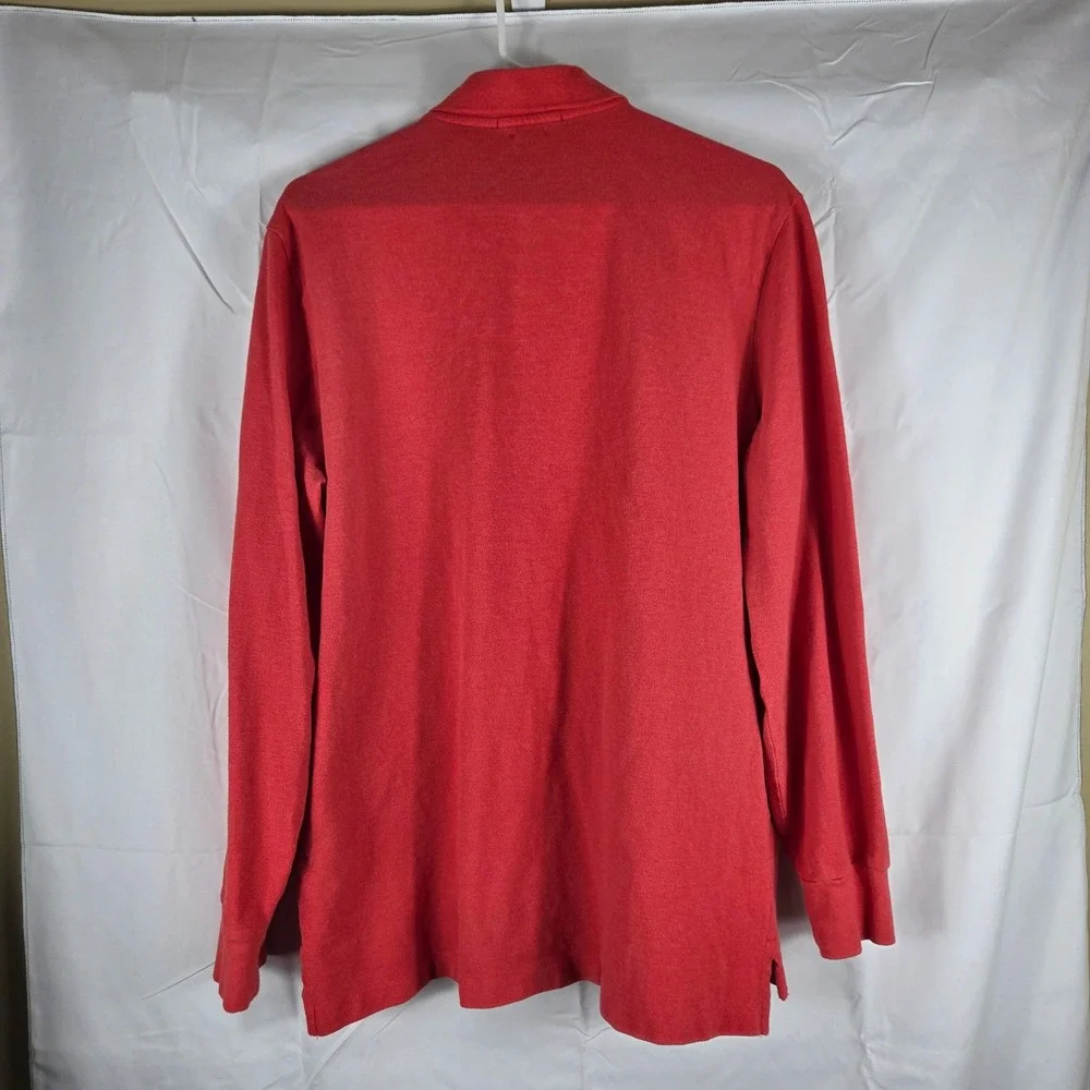 Polo Ralph Lauren Mens Classic Fit Long Sleeve Polo Shirt Red Large L Cotton