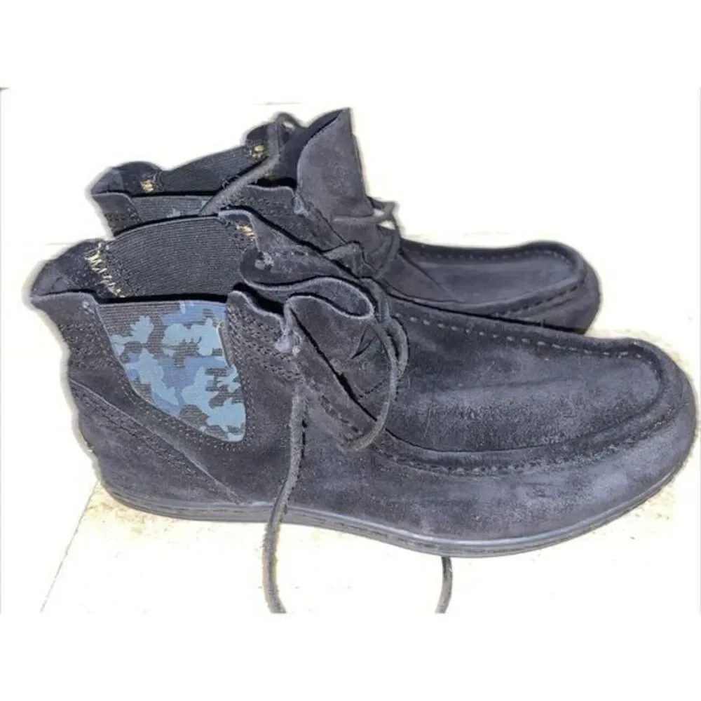 Diesel Bellow‎ Black Suede Lace Up Chukka Men's Boots Size 7
