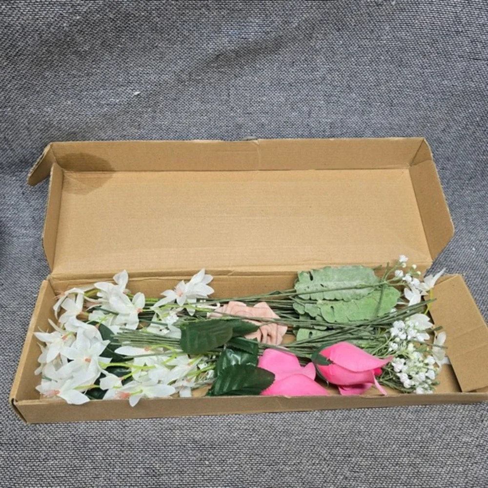 Artificial Floral Stems Mixed Bouquet Pink‎ White OS Good Cottagecore