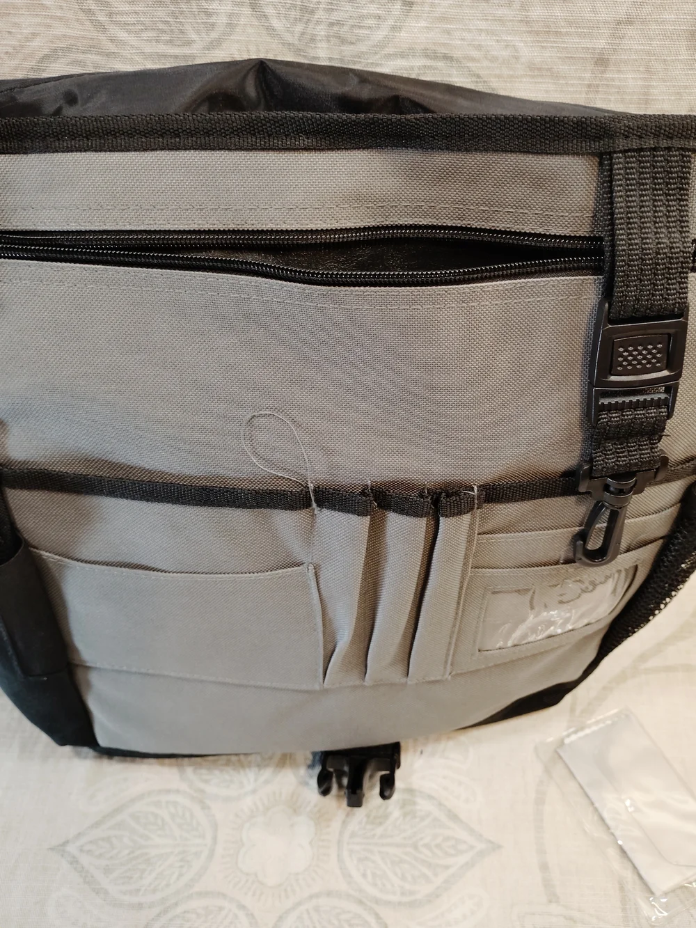 Mobil Iron Gray and Black Messenger Bag