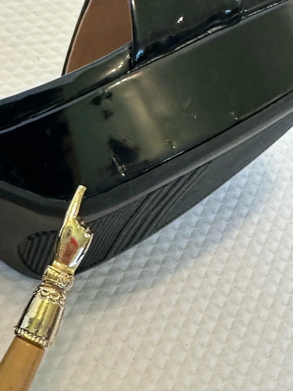 POP Black Patent Platform Block Heel Sandals with Wrap Ankle Strap Grad Party
