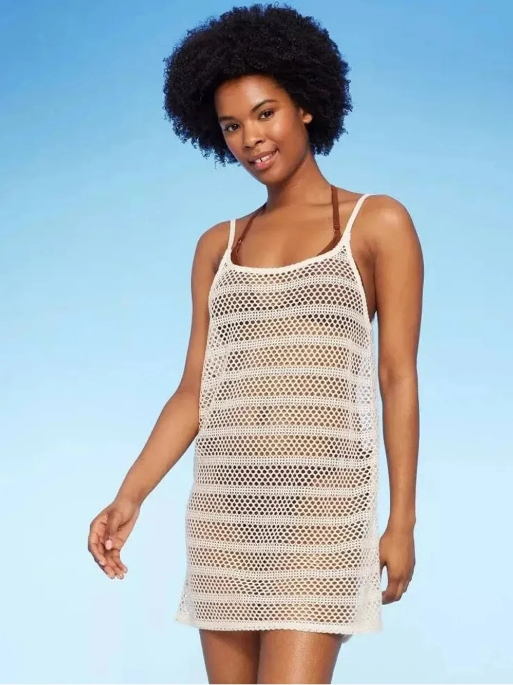 Wild fable cream crochet swim cover-up NWT XL