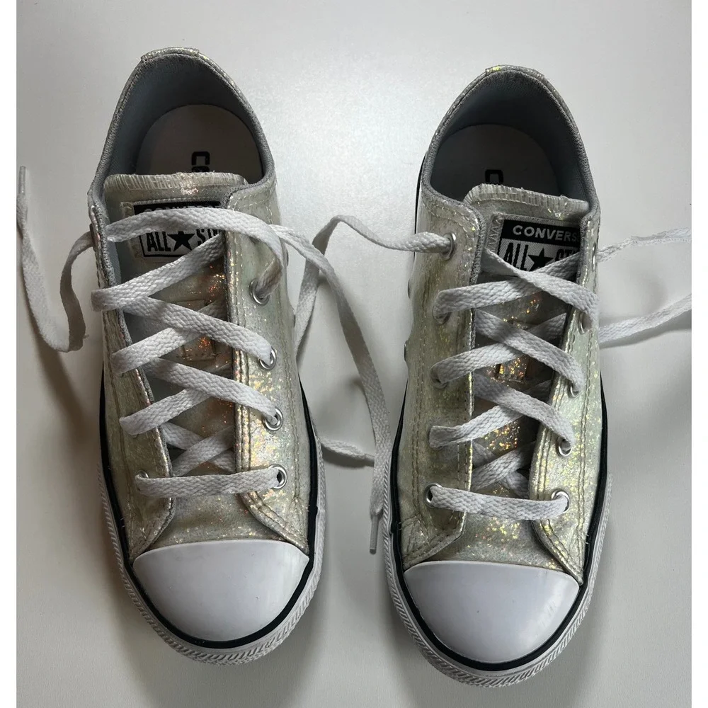 Converse Chuck Taylor All Star Iridescent Glitter Sneakers Shoes Juniors Size 3