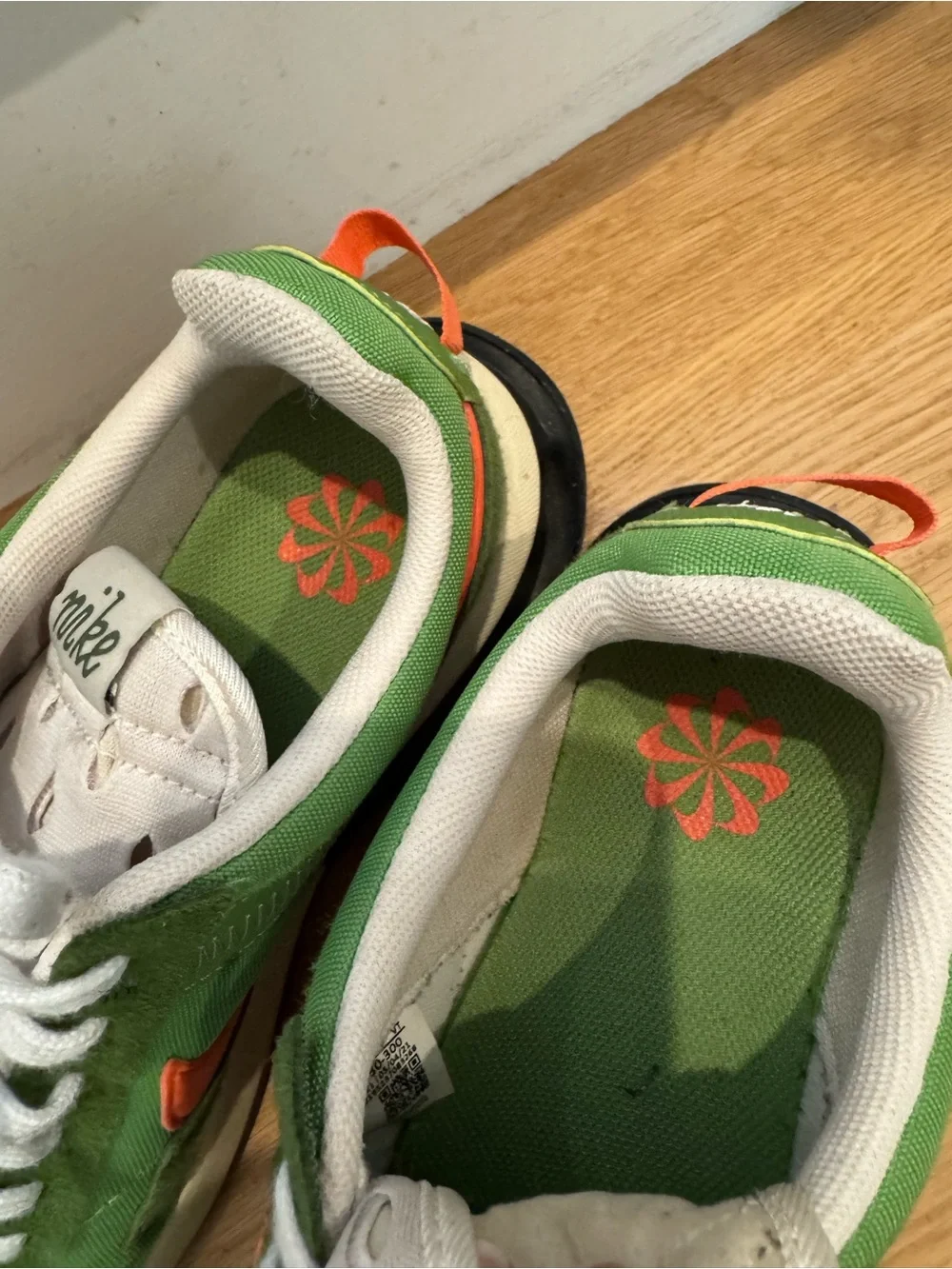 Nike Air Max Pre-Day LX Green with Orange Swoosh. Unisex.