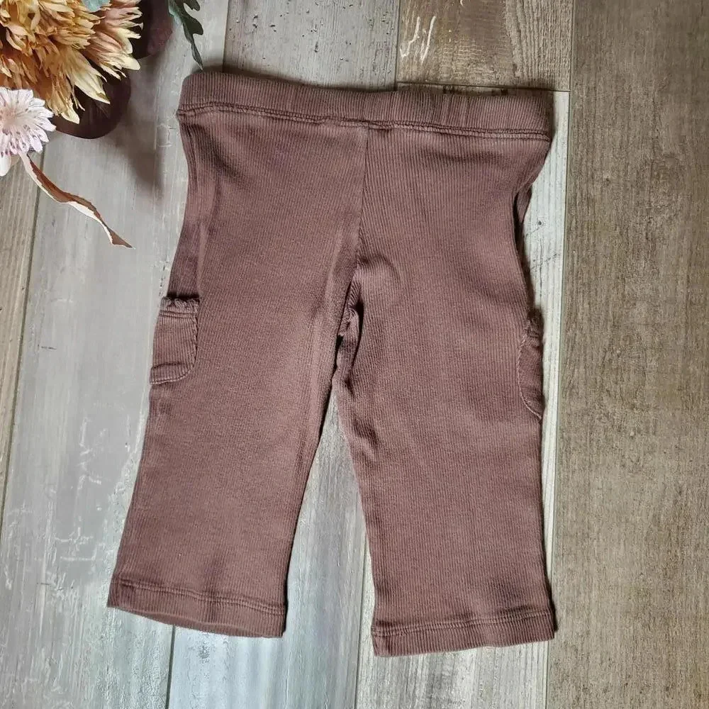 Carter's Baby Girl Size 9m Floral Embroidered Ribbed Pants