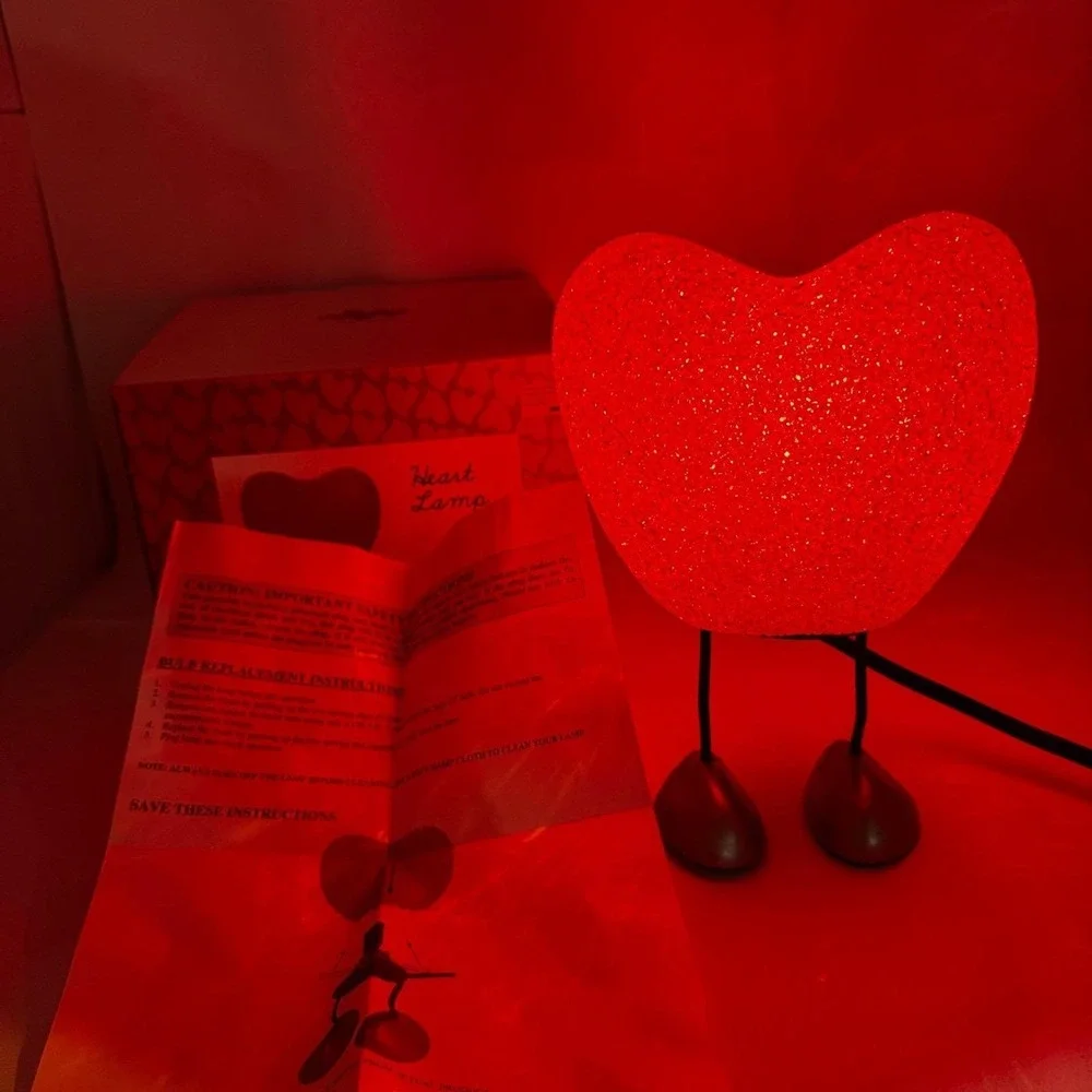 Target 2002 Heart Lamp Red Glitter Y2K Valentine Novelty Light Works Instruction