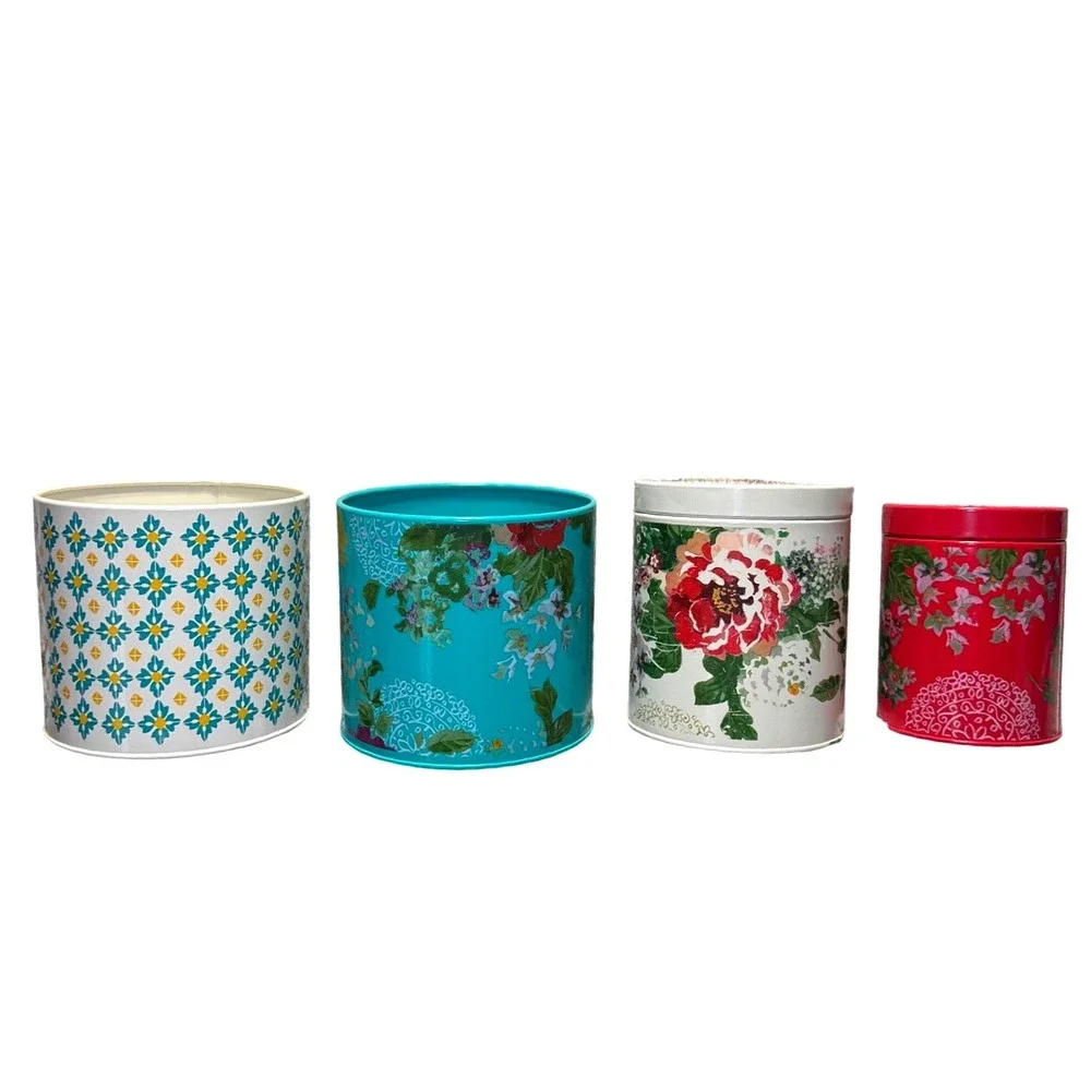 The Pioneer Woman‎ Metal Canisters Set Country Garden & Vintage Geo Floral Tins