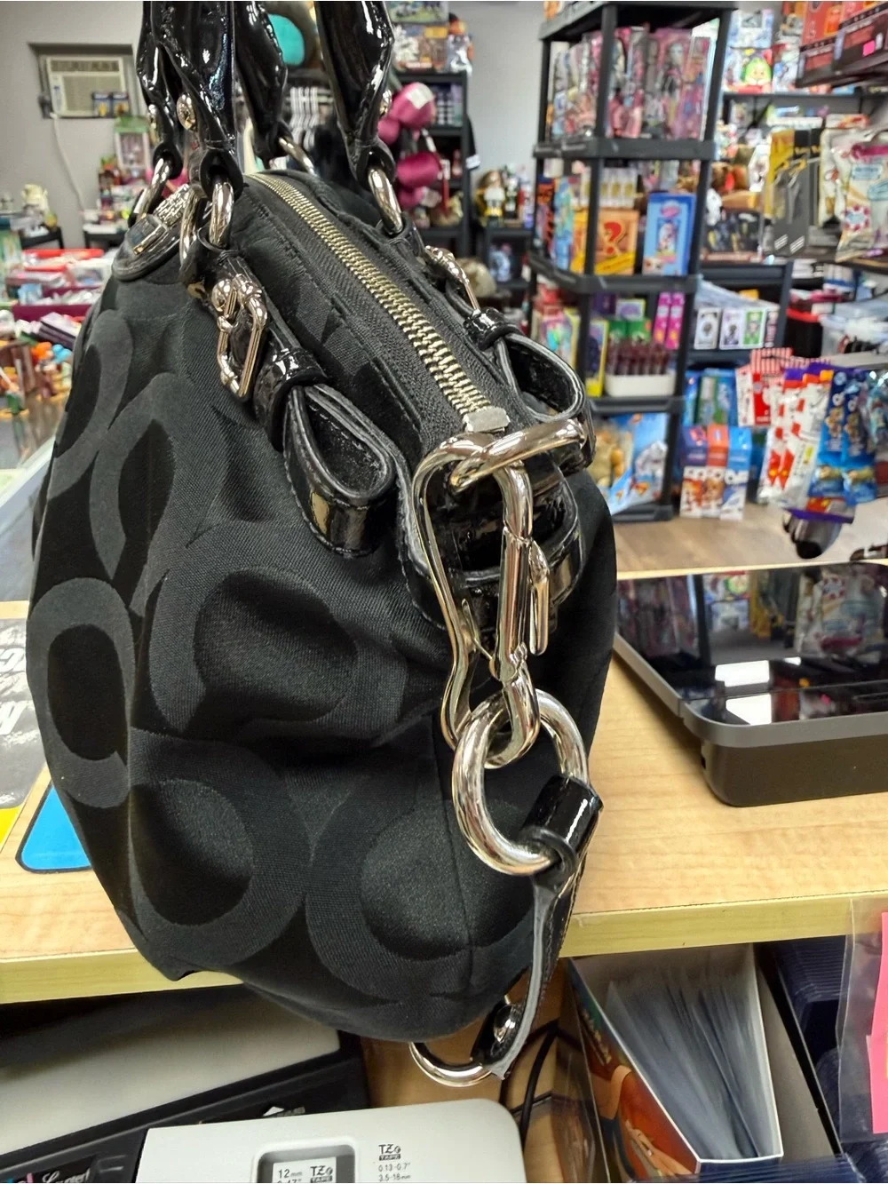 Coach leather shine handles
