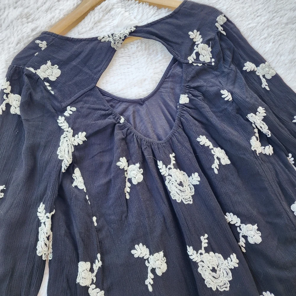 Free People Emma Emboidered Floral‎ Mini Dress