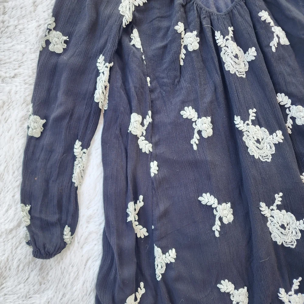 Free People Emma Emboidered Floral‎ Mini Dress