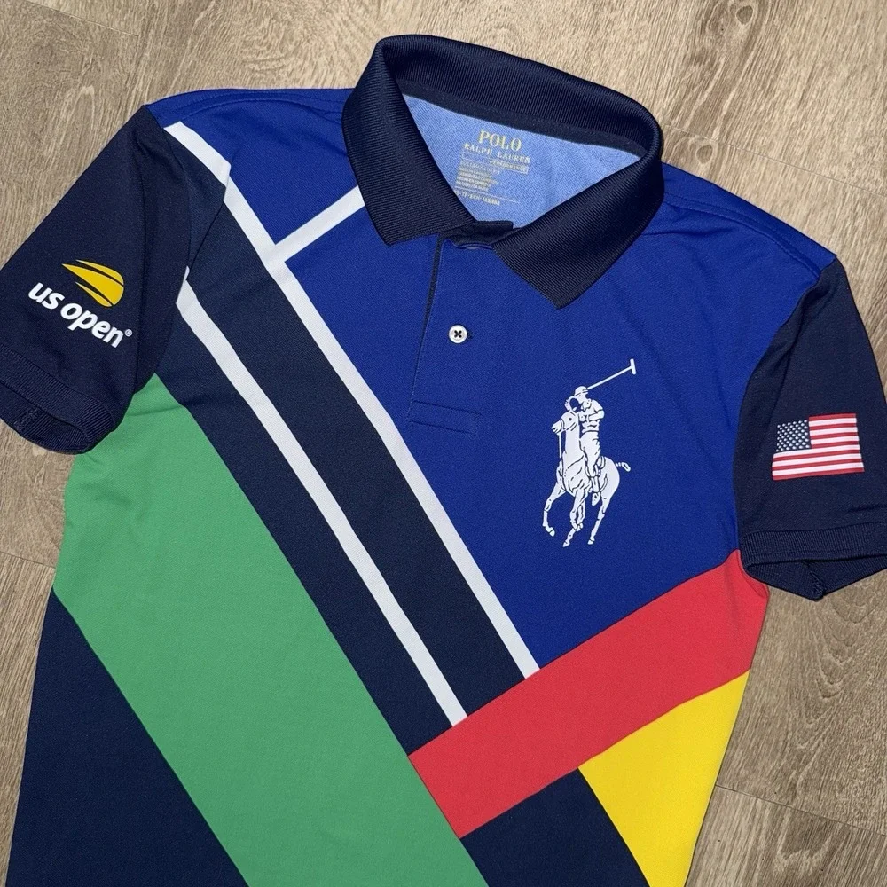 Polo Ralph Lauren Performance US Open Ballperson Polo Shirt Men's Small Colorful
