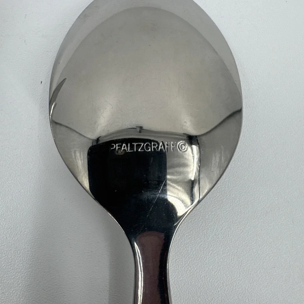 4 Pfaltzgraff Flower Garden Soup‎ Table Spoons Plastic/Stainless