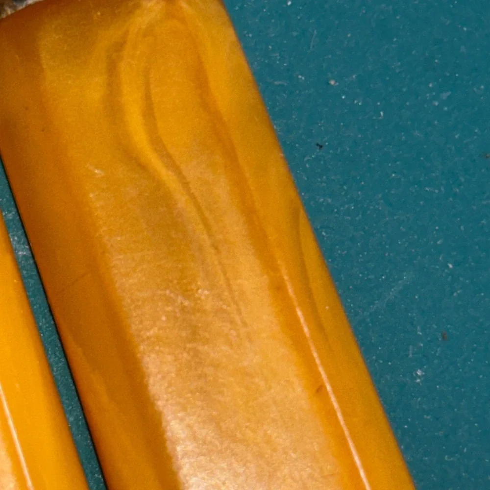 Vintage Henry's Stainless Steel Steak Knives Set Amber Bakelite Handles Set of 5
