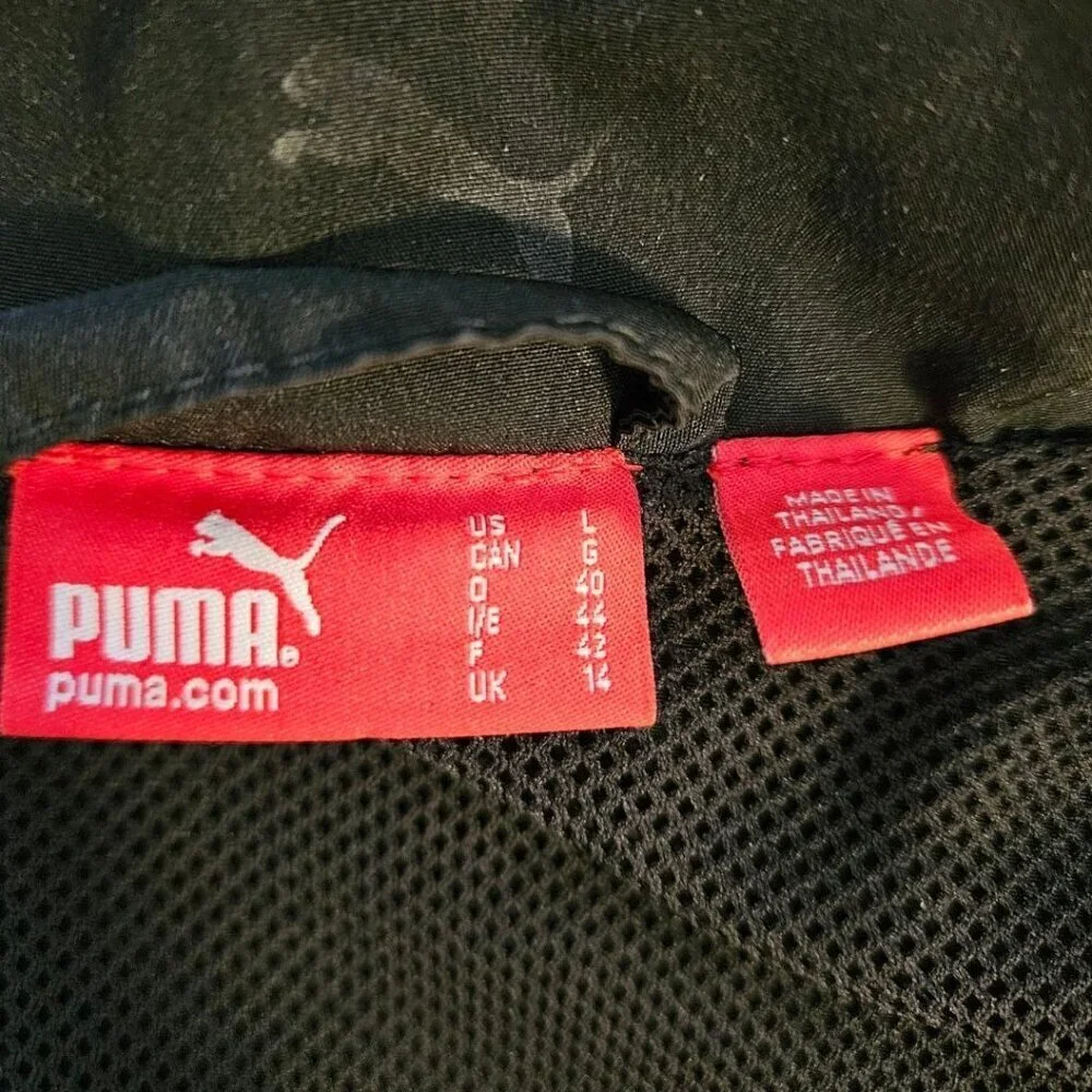 Vintage Puma Logo Track Jacket Windbreaker, Black, WMNS SZ LG