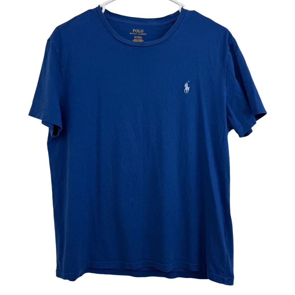 Polo Ralph Lauren Men's Blue Crew Neck T-Shirt Pony Logo‎ Size M