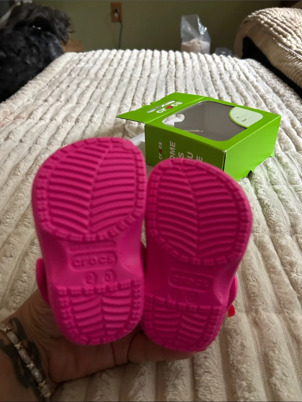 CROCS Kids Clogs in Bright Pink Gift Box