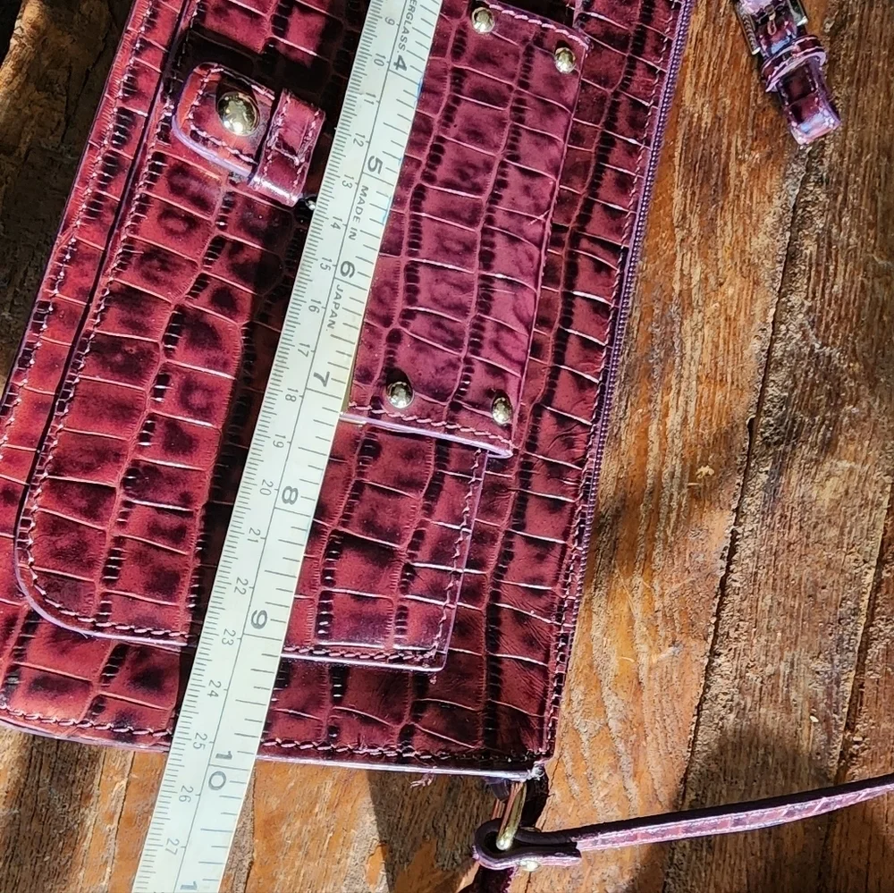 Charles David Purple Leather with Gold hardware Purse - Animal Embossed Print