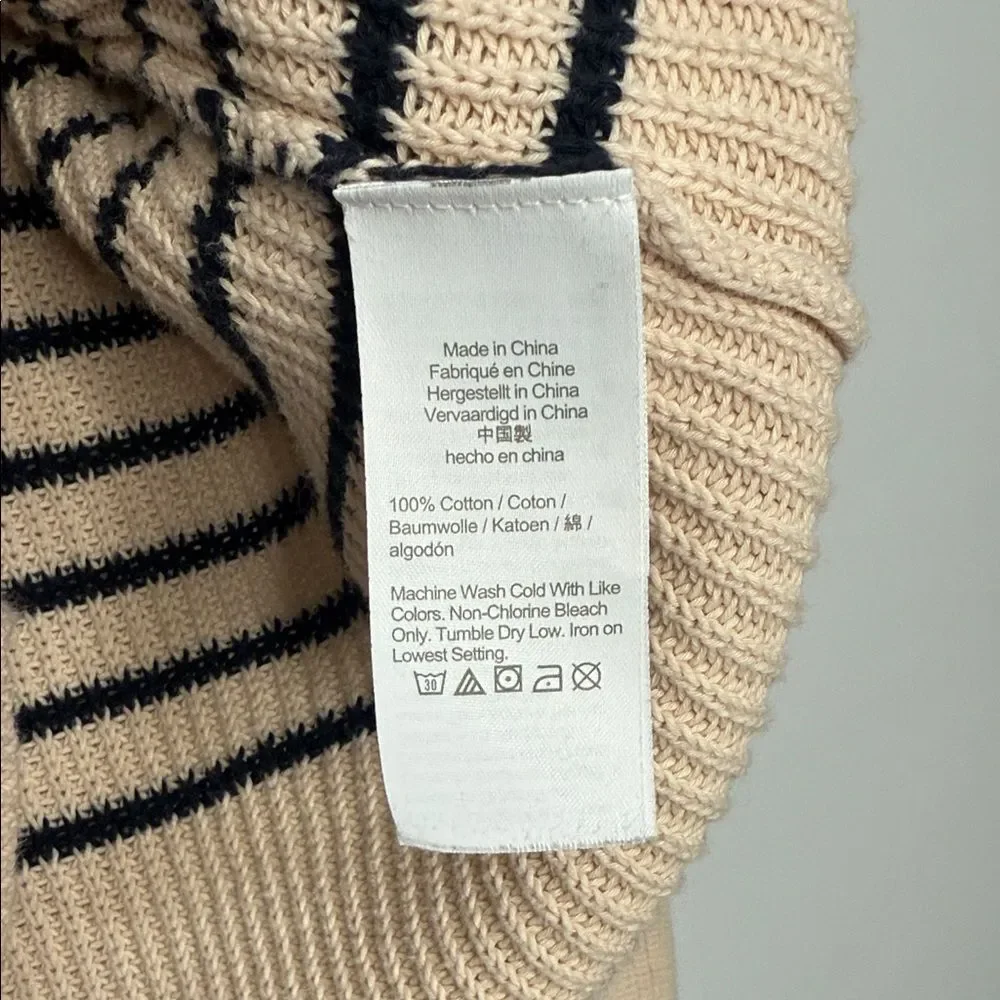 J. Crew Relaxed collared sweater in stripe XS