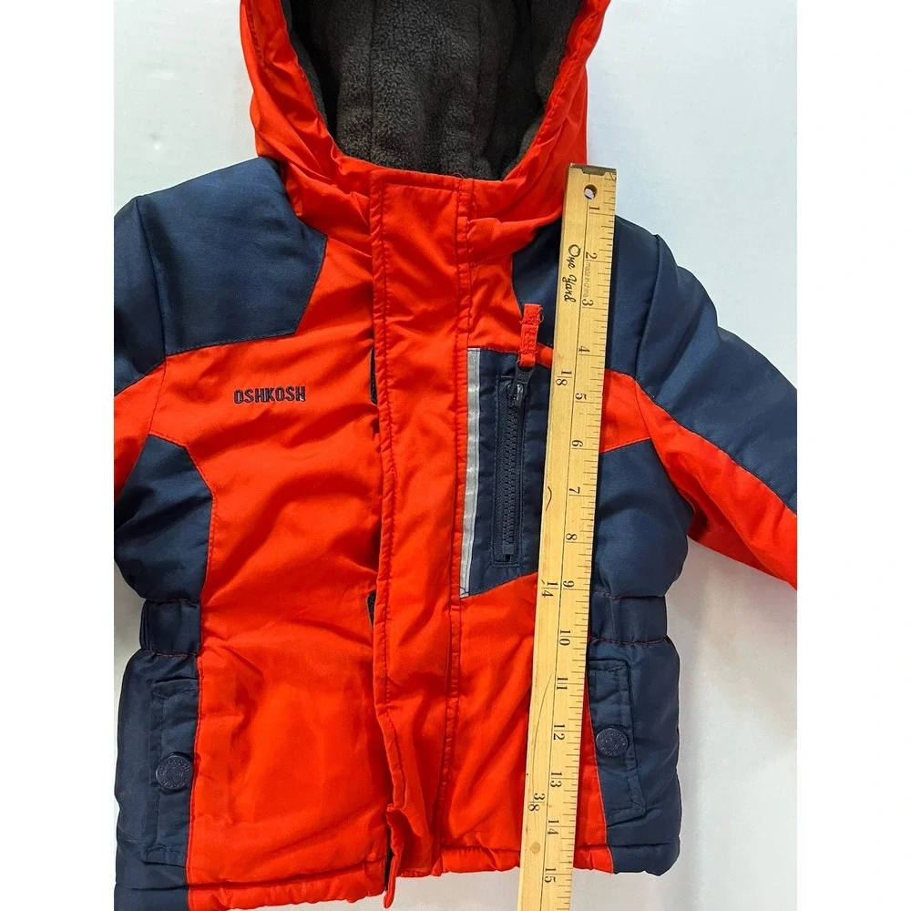 Toddlers OshKosh B'gosh Hooded Colorblock Jacket‎ Red/Navy Size 12 Month