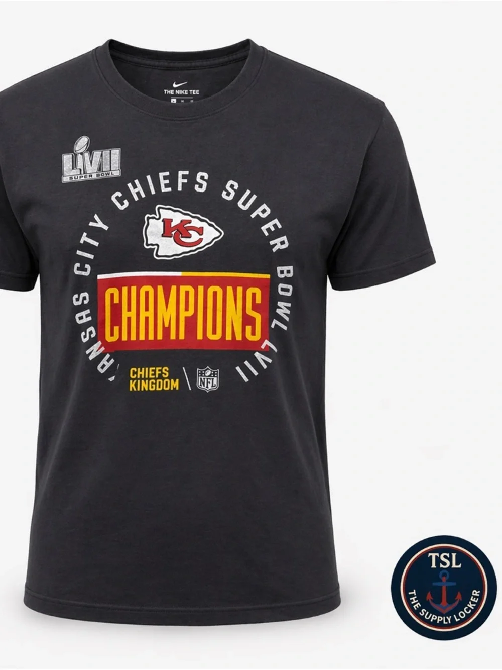 Nike Womens XL Kansas City Chiefs Super Bowl LVII Champions T-Shirt Gray
