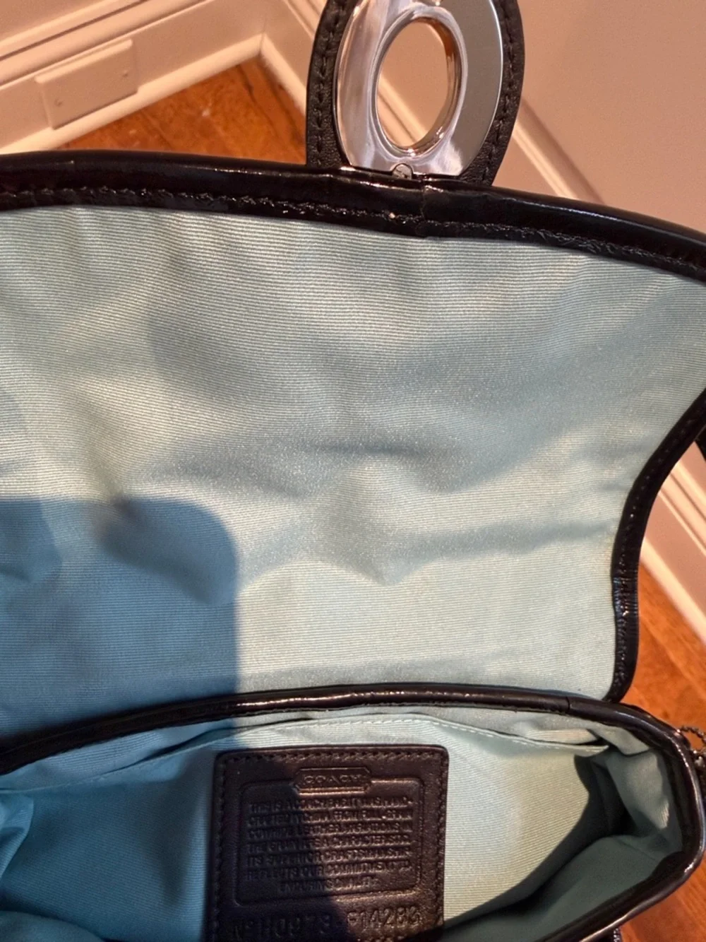 Coach Black Patent Leather Legacy Flap Bag