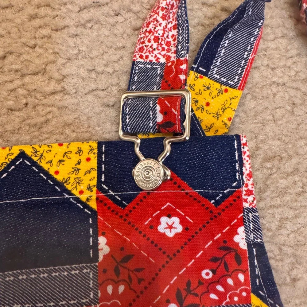 Americana Patchwork Cottagecore Rustic Farmhouse Kitchen Garden Apron Adjustable