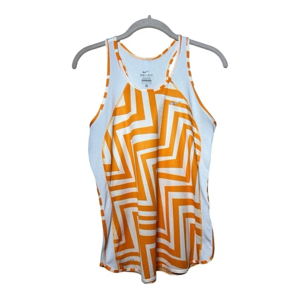 Nike Orange and White Dri-Fit Tank Top