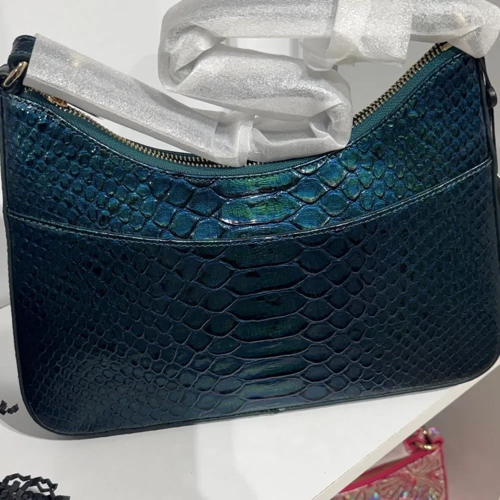 Elegant Brahmin Esme in evergreen kalopsia Blue Textured Women's Bag