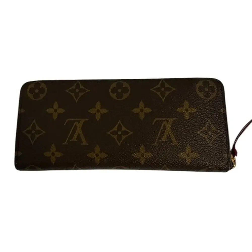 Louis Vuitton Zippy Wallet Monogram and Red Interior Gold Hardware Zipper Close