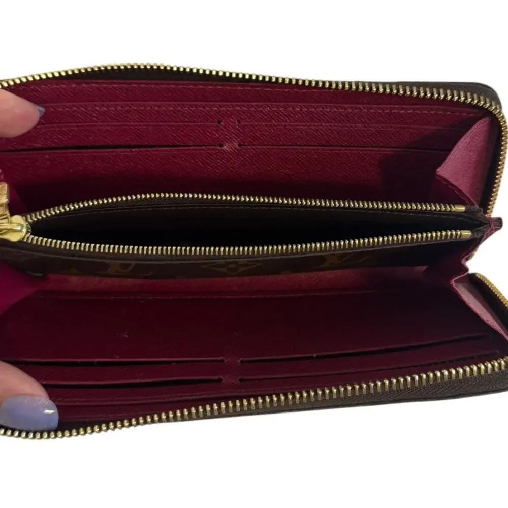 Louis Vuitton Zippy Wallet Monogram and Red Interior Gold Hardware Zipper Close