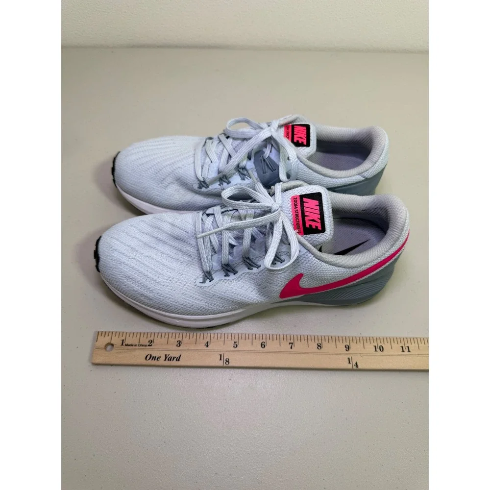 Nike Air Zoom Structure 22 Running Shoes Womens 9.5 Grey Pink AA1640-402