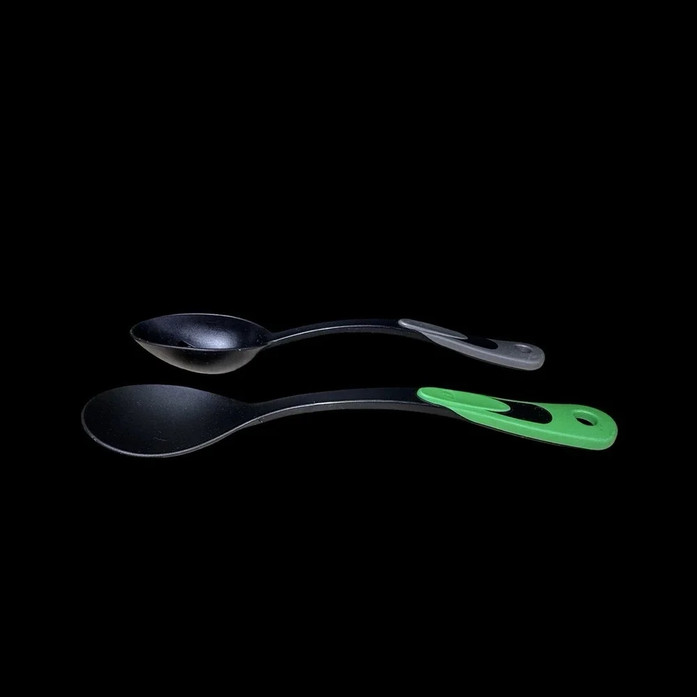 Tailor Made Serving Spoon and Slotted Spoon USA - Green and Gray - Lot of 2
