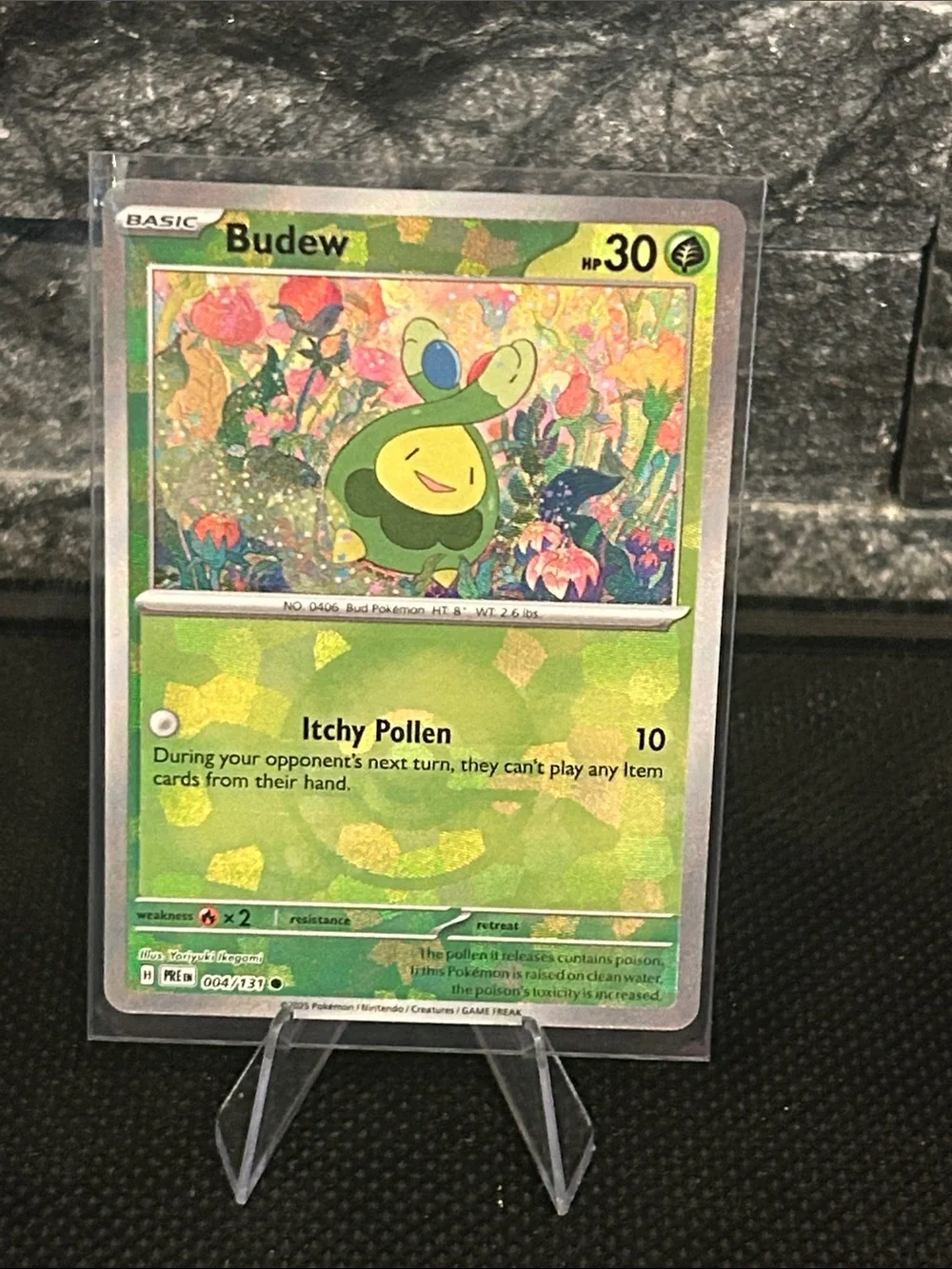 Pokemon Budew Pokeball 004/131 Holo from Prismatic Evolutions M/NM