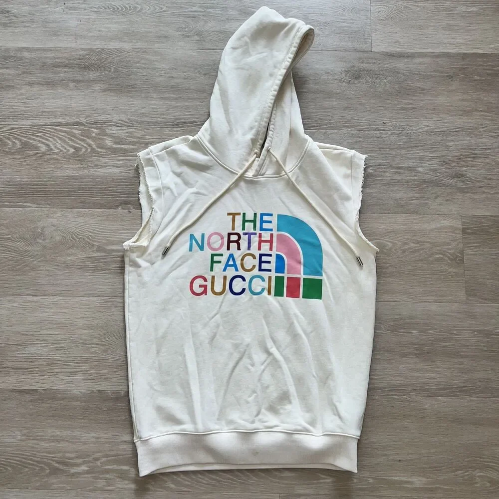 Gucci x The North Face Sleeveless Cotton Sweatshirt Hoodie-Size XS