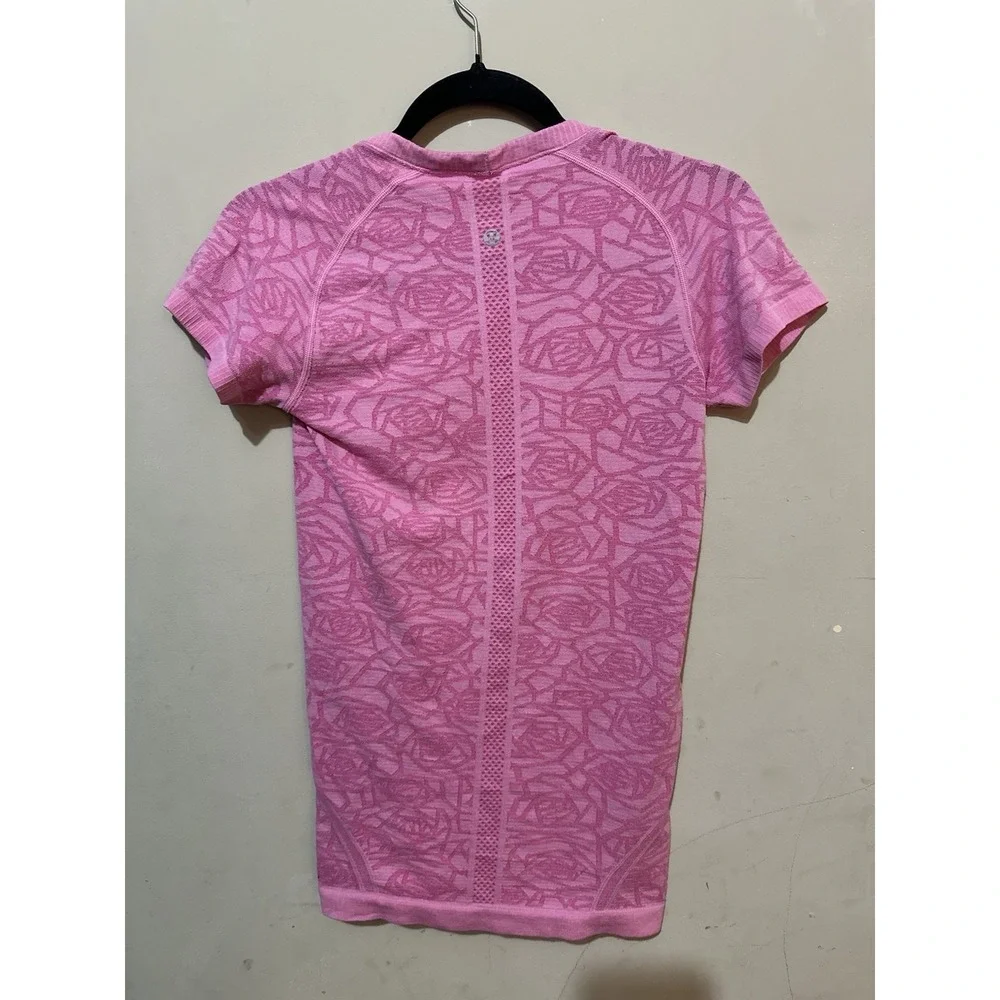 Lululemon Swiftly Tech Short Sleeve Crew Heathered Pink Paradise Rose Sz 6 RARE