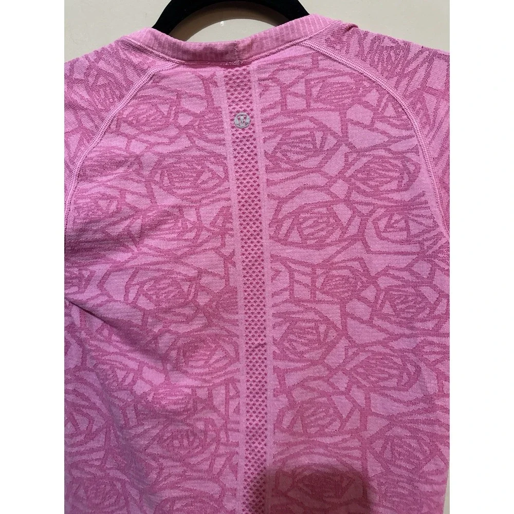Lululemon Swiftly Tech Short Sleeve Crew Heathered Pink Paradise Rose Sz 6 RARE