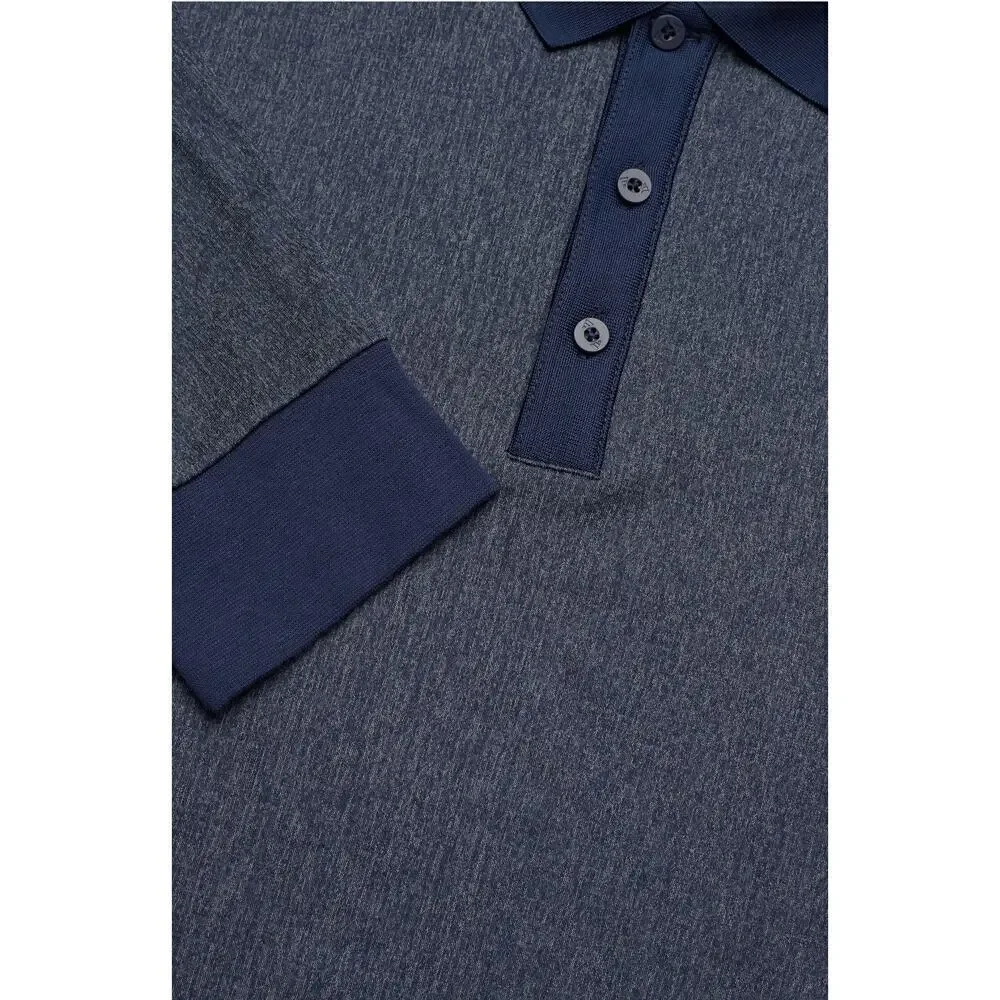 Adidas Golf Long Sleeve Polo Navy Blue Medium NWT
