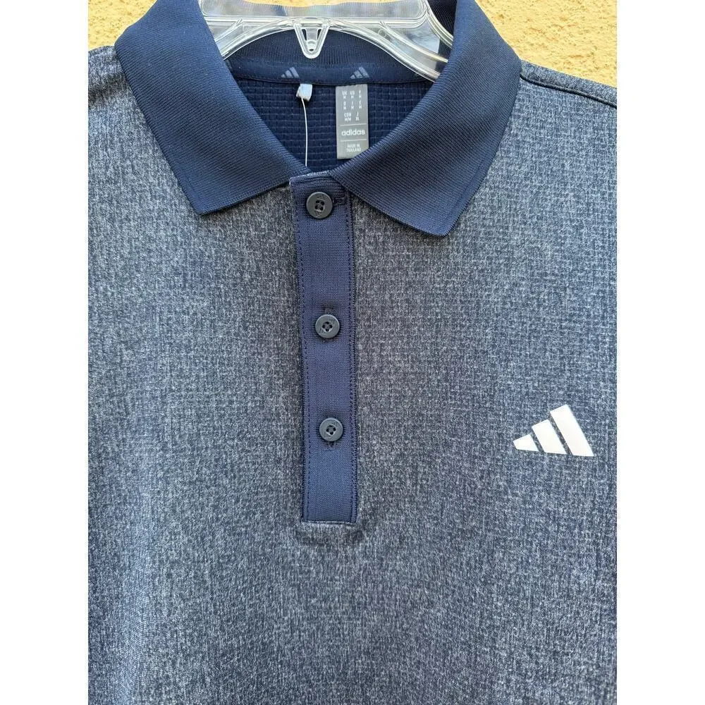 Adidas Golf Long Sleeve Polo Navy Blue Medium NWT