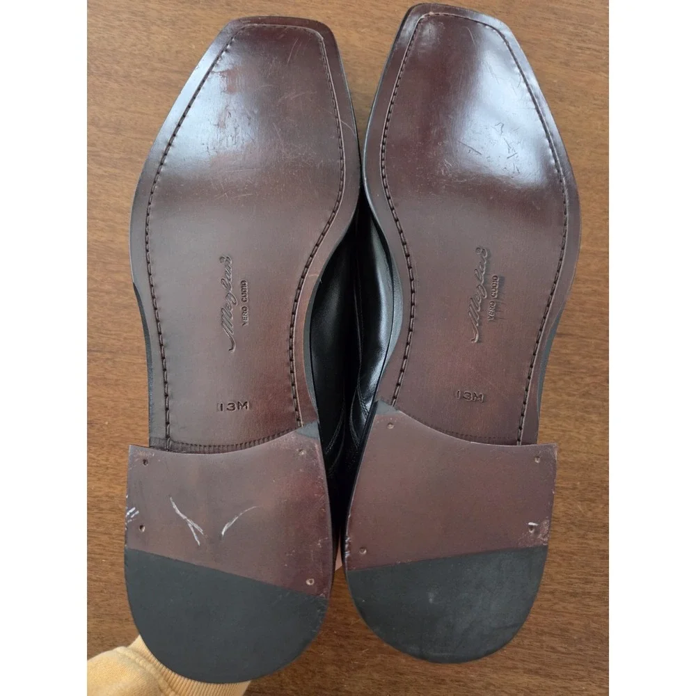 Mezlan Square Toe Derby Dress Shoes Men's 13m Made In Spain Black Old Money‎