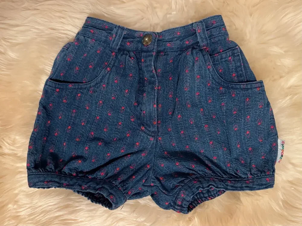 Vintage Gymboree Denim Bubble Shorts Rainbow Tag Baby XS 9-18m, 9-12m 12-18m