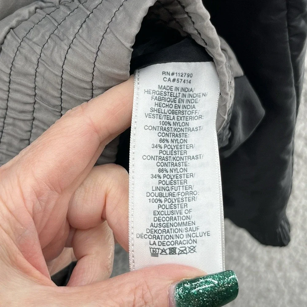 True Religion Jacket Men 2XL Gray Black Spellout Logo Full Zip Outdoor Windbreak
