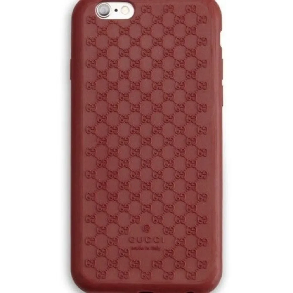 GUCCI iPHONE 6 PLUS CASE COVER RED BIO-PLASTIC GG GUCCISSIMA LOGO