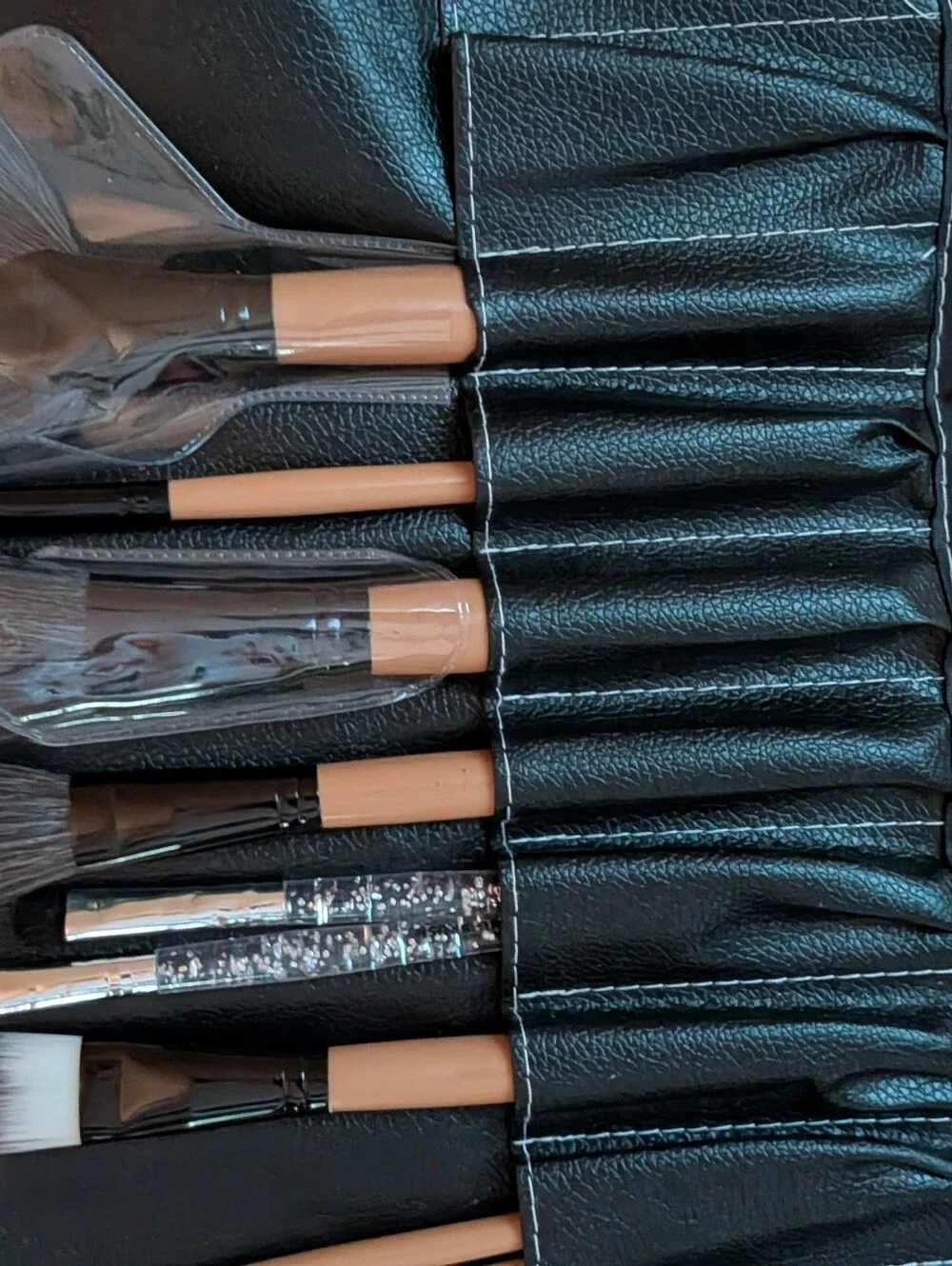 New Full Set Makeup Brush Roll - Black Handle Brushes