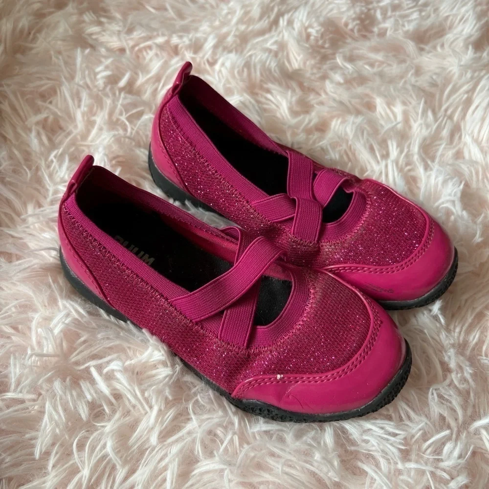 Ruum to Grow Kids Pink Glitter Shoes Mary Jane Sneaker Slip On Sz 11 Girls