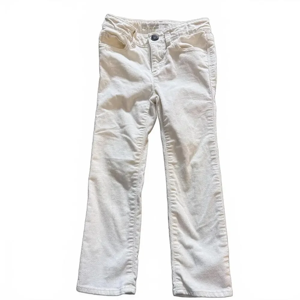 Baby Gap Gap for Good Girls SZ 4 Sparkly White‎ Corduroy Jeans. Cotton/Spandex.