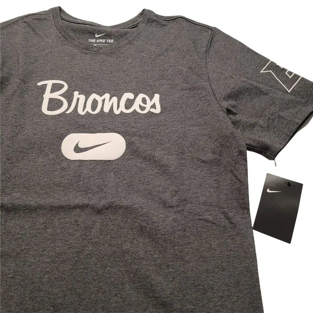 Nike Mens Boise State Bronco Grey Tee Swoosh Medium